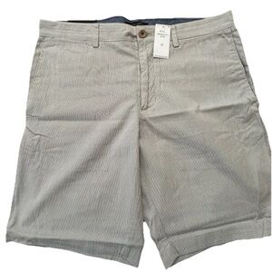 Men Banana Republic Gray & White Stripes Aiden Shorts Size 33